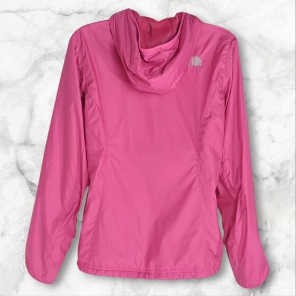 THE NORTH FACE Women's Pink Hooded Full Zip 100% Nylon Jacket Small Petite - Picture 4 of 11